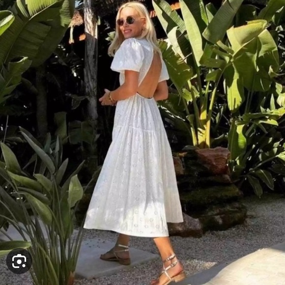 NWT Zara eyelet open back dress - Picture 4 of 6